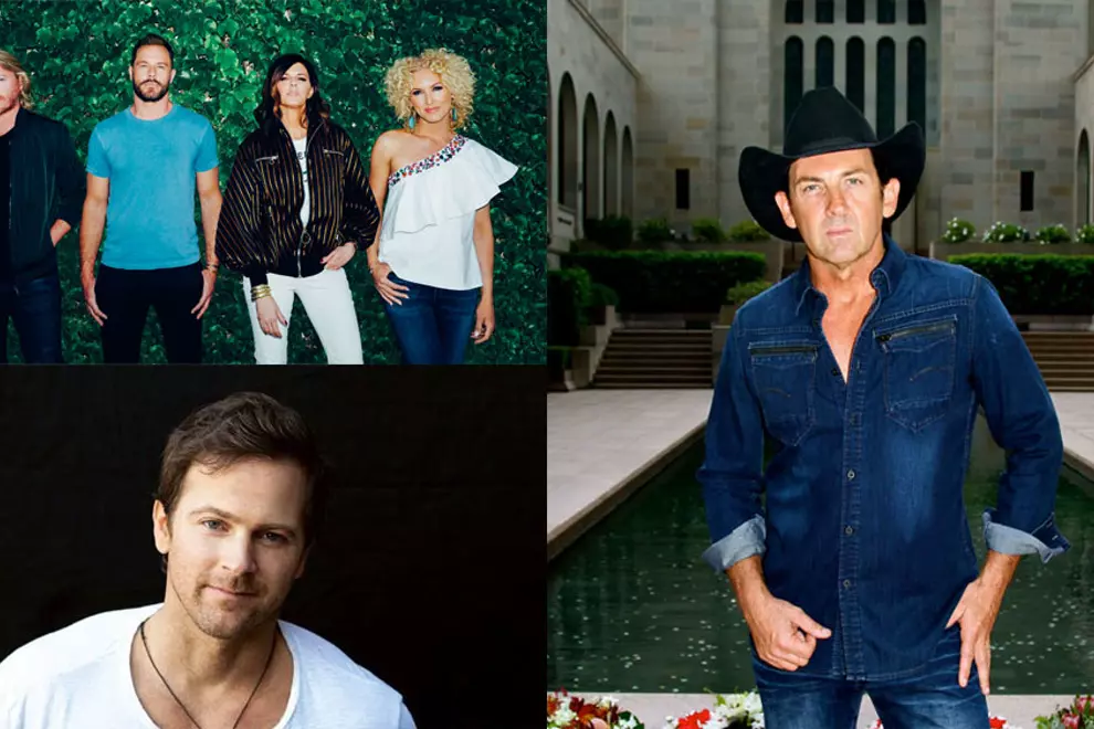 C'wise from top left: Little Big Town, Lee Kernaghan, Kip Moore