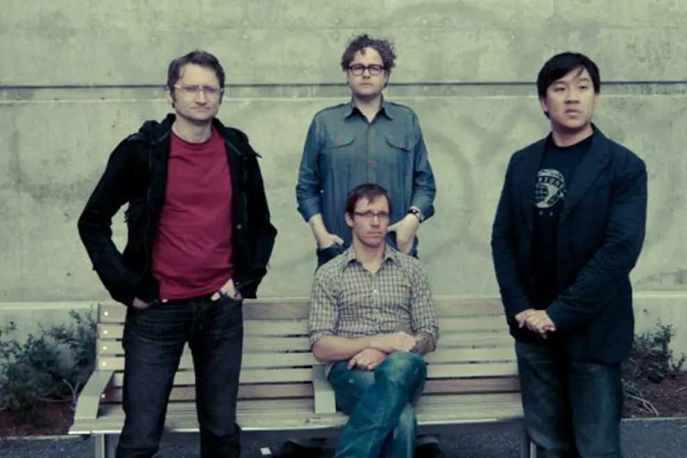 Aaron Hoffman with Harvey Danger (left). Pic via Facebook