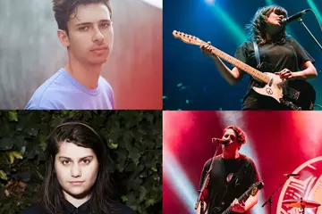 Clockwise from top left: Flume, Courtney Barnett, Violent Soho, Alex Lahey
