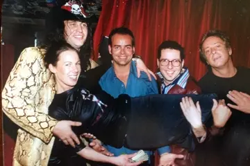 L-R Beanie Tompkins, Simon Modra, David Morley, Richard Chatfield and Ian Robertson at Q Bar