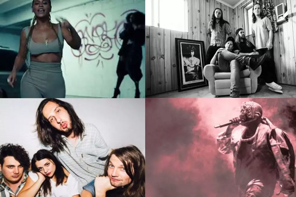 C'wise from top left: Beyonce, Violent Soho, Kanye West, Tired Lion