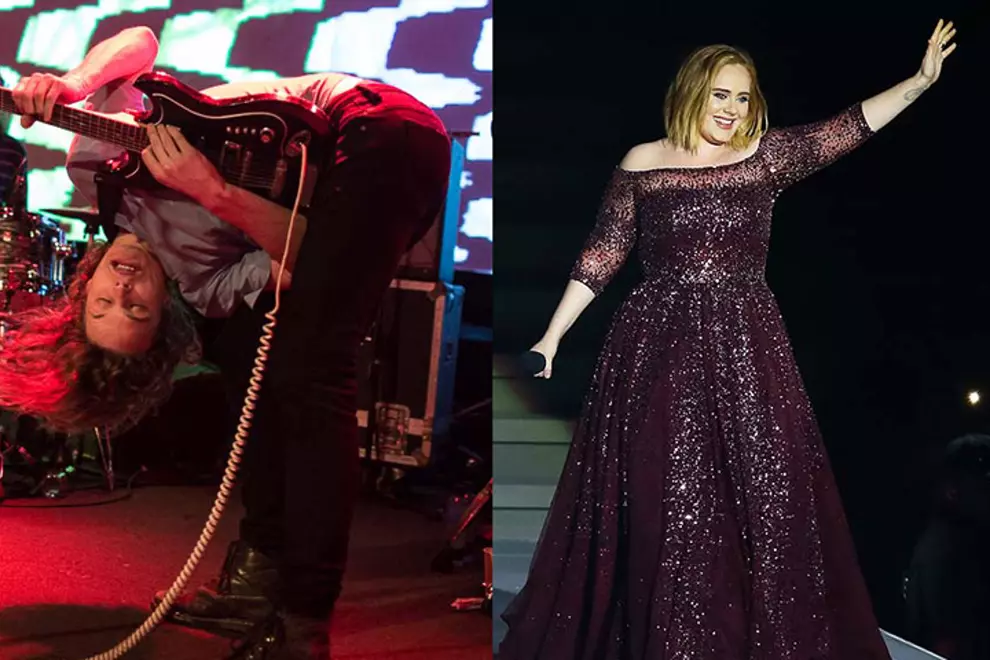 L: King Gizzard (pic by Peter Dovgan) R: Adele (pic by Paul Kane/Getty Images)