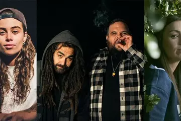 L-R: Tash Sultana, AB Original, Amy Shark (pic by Kane Hibberd)