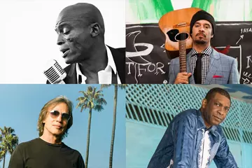 C'wise from top left: Seal, Michael Franti, Youssou N'Dour, Jackson Browne