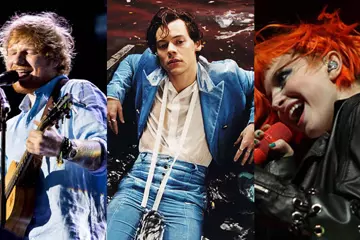 L-R: Sheeran in Melb, 2015 (pic by Lucinda Goodwin), Harry Styles, Paramore in Syd, 2014 (pic by Josh Groom)