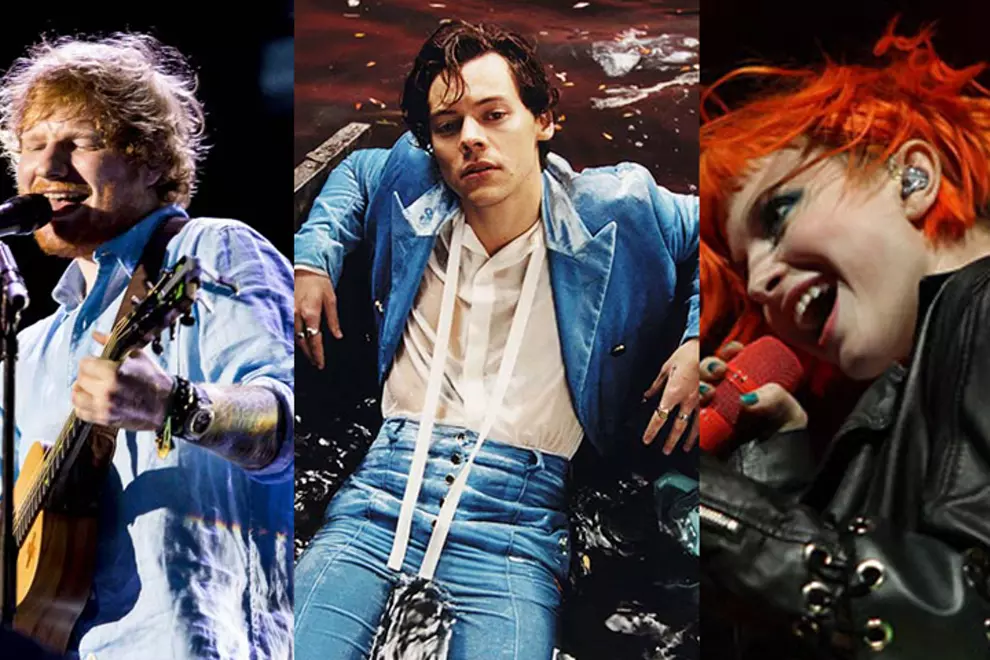 L-R: Sheeran in Melb, 2015 (pic by Lucinda Goodwin), Harry Styles, Paramore in Syd, 2014 (pic by Josh Groom)