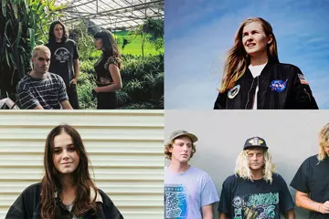 C'wise from top left: Cloud Control, Alex The Astronaut, Skegss, Ruby Fields