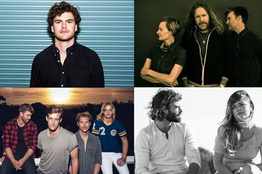C'wise from top left: Vance Joy, Spiderbait, Angus & Julia Stone, The Rubens