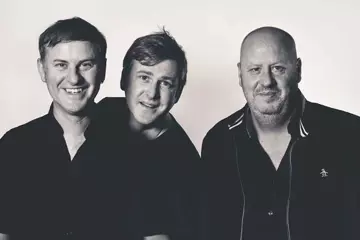 From left: Inertia co-founders Ashley Sellers & Justin Cosby, and chief executive Colin Daniels