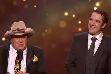 Molly Meldrum and Samuel Johnson. Pic via Nine Network