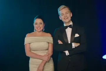 Myf Warhurst and Joel Creasey