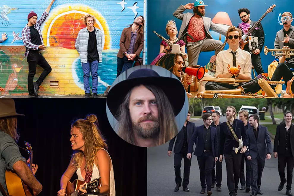 C'wise from top left: Caravaña Sun, Fat Picnic, The Steele Syndicate, Little Georgia (pic: Peter Dovgan); inset: Karl S Williams