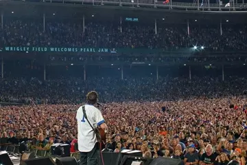 Eddie Vedder during Pearl Jam's Wrigley Field concerts last year