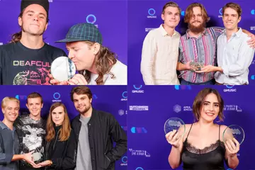 C'wise from top left: Violent Soho, Good Boy, Tia Gostelow, Cub Sport. Pics: John Stubbs