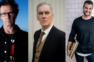 From left: Mark Gable, Robert Forster, Steve Kouta