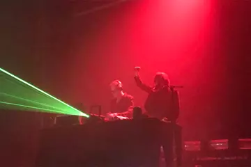 Steve Mackey and Jarvis Cocker. Pic by Bryget Chrisfield