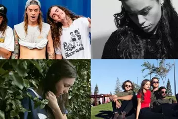 C'wise from top left: Dune Rats, Tash Sultana, San Cisco, Amy Shark