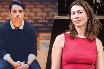 Art Music Fund recipients Connor D'Netto and Rae Howel