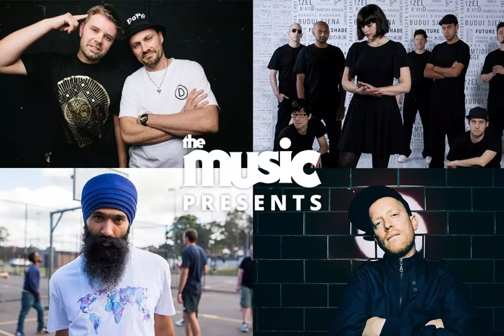 (Clockwise from top left) Hermitude, The Herd, Urthboy, L-FRESH The LION