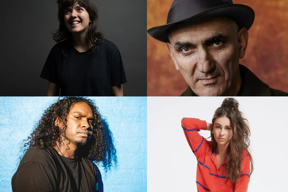 Courtney Barnett (Pic by Ian Laidlaw), Paul Kelly (Pic by Cybele Malinowski), Amy Shark (Pic by Michelle Pitiris), Baker Boy (Pic by Cesar Rodrigues)