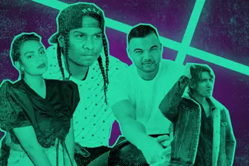 Pictured L- R: Thelma Plum, Baker Boy, Guy Sebastian, Dean Lewis