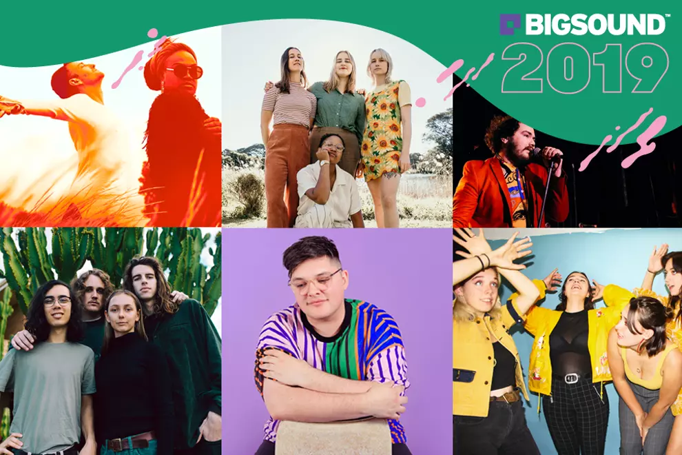 Clockwise from top left: Electric Fields, The Buoys, Saint Lane, Teen Jesus & The Jean Teasers, Wolfjay, Spacey Jane