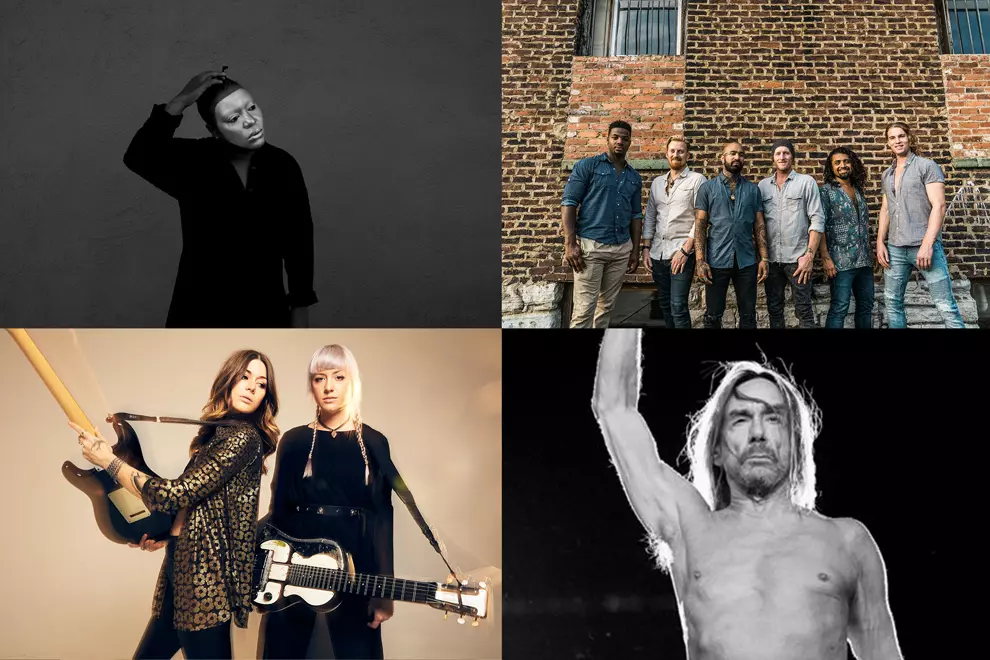 C'wise from top left: Meshell Ndegeocello, Nahko & Medicine For The People, Iggy Pop (pic by Ross Halfin) & Larkin Poe
