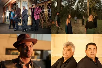 Clockwise from top left: Kool & The Gang, The Waifs, The Gipsy Kings, Guy Sebastian