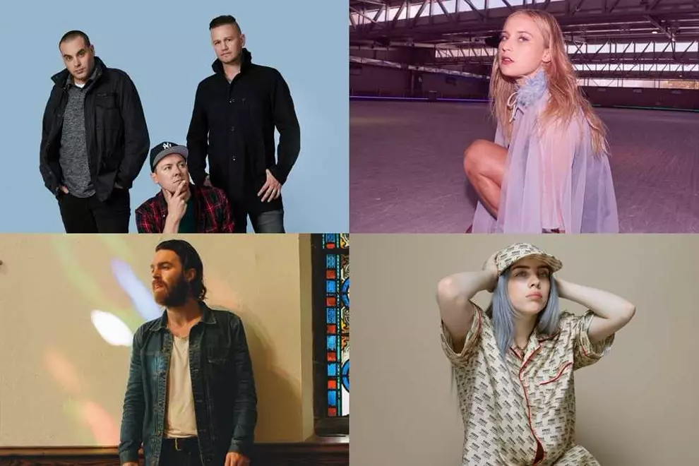 Clockwise L-R: Hilltop Hoods, Jack River, Billie Eilish, Nick Murphy