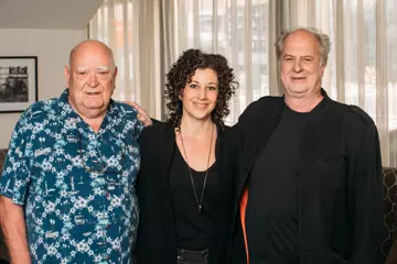 L-R: Chugg, Heymann, Gudinski. Pic by Justin Ma
