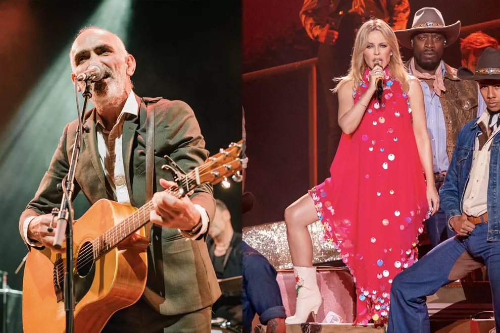 Paul Kelly (pic by Bianca Holderness) and Kylie Minogue (pic by Duncan Barnes)