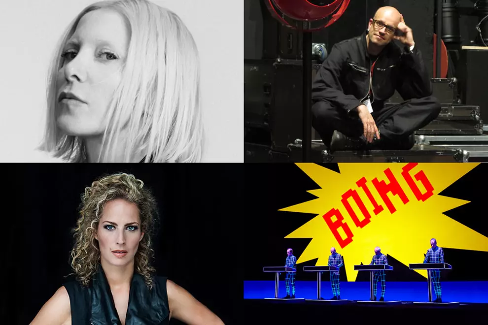 Pictured (clockwise from top left): Ellen Allien (pic: Stini Roehrs), Robert Henke, Kraftwerk (pic: Peter Boettcher), Monika Kruse