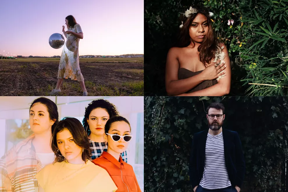 Clockwise from top left: Asha Jefferies, Emily Wurramura, Jack Carty, Pink Matter