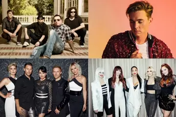 Clockwise from top left: Smash Mouth, Jesse McCartney, The Pussycat Dolls, Steps