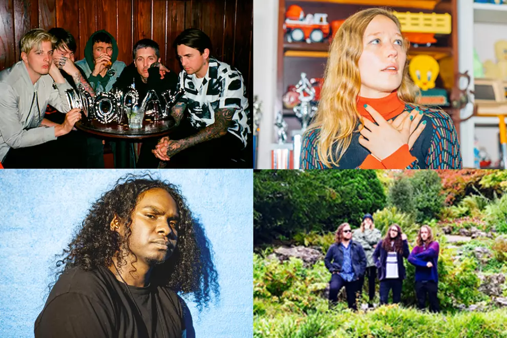 Clockwise from left: Bring Me The Horizon (pic by Pretty Puke), Julia Jacklin (pic by Nick Mckk), Psychedelic Porn Crumpets, Baker Boy (pic by Cesar Rodrigues)