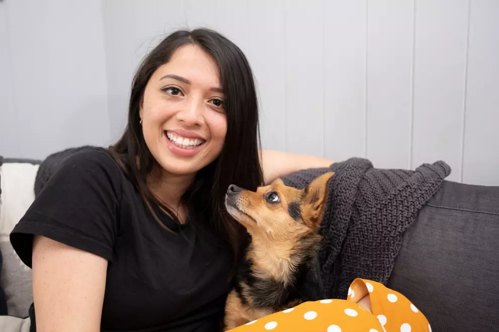 Jorgensen with her dog Penny