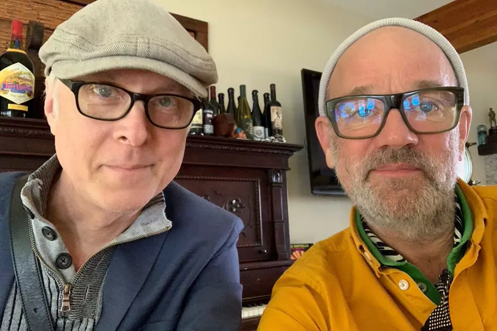 Bill Rieflin and Michael Stipe. Via Facebook.