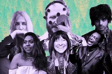 Clockwise from L: Patti Smith (pic by Ferial), Bon Iver, Harts, George Benson (pic by Carl Hyde), Buffy Sainte-Marie (pic by Matt Barnes), Emily Wurramara