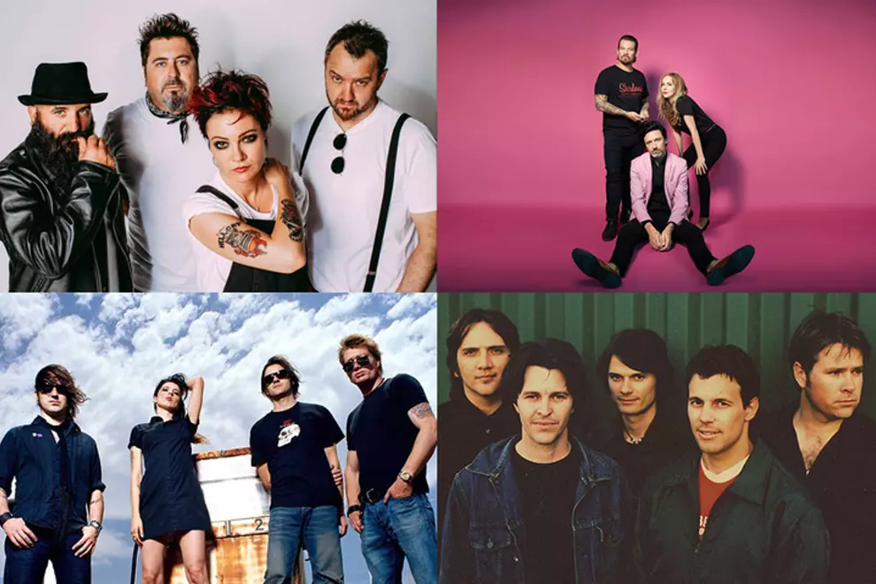 Clockwise from top left: The Superjesus (Pic by Nix Cartel), Something For Kate (pic by Daniel Boud), Powderfinger, Magic Dirt