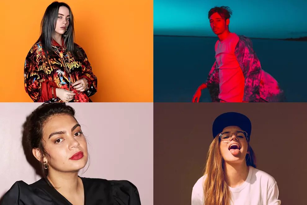 Clockwise L-R: Billie Eilish, Flume, G Flip, Thelma Plum
