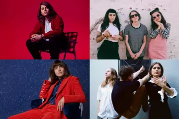 Clockwise from top left: Alex Lahey, Camp Cope (pic by Naomi Beveridge), Middle Kids (pic by Maclay Heriot), Courtney Barnett (pic by Mia Mala McDonald)