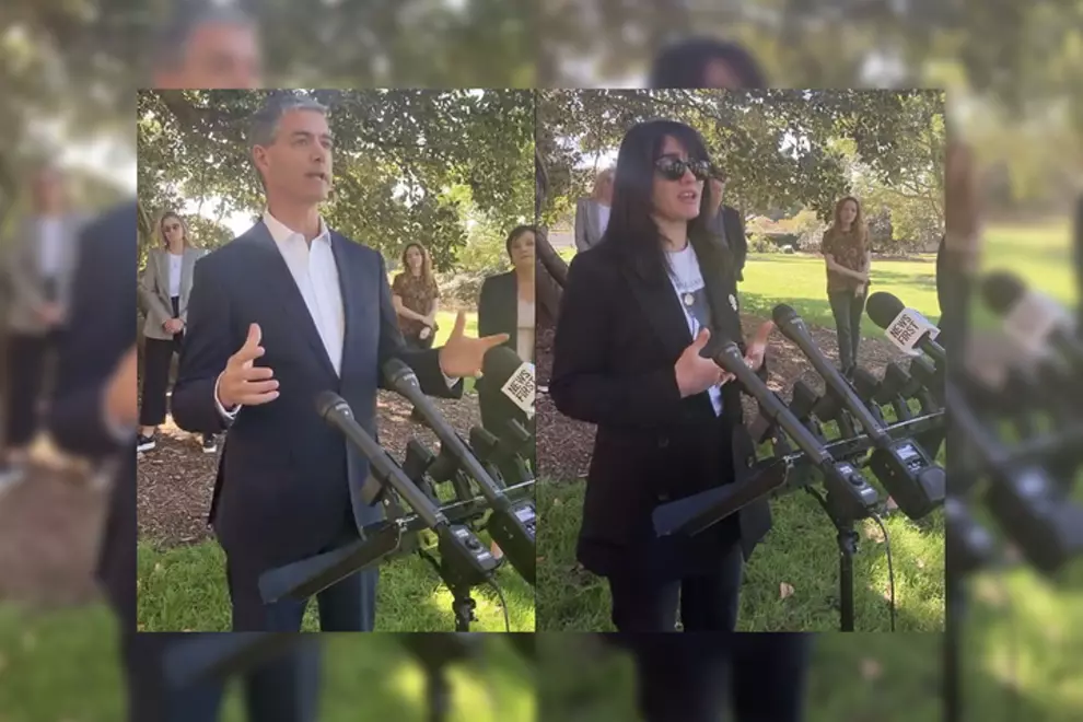 John Graham (left) and Isabella Manfredi (right) at the press conference today