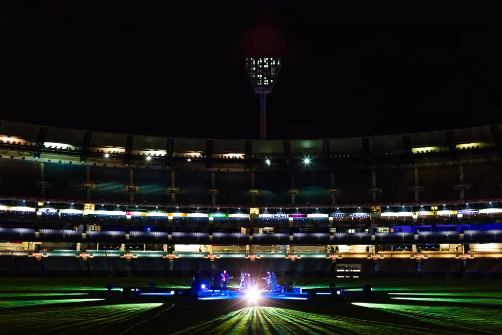 Rolling Blackouts Coastal Fever with Stella Donnelly at the MCG. Pic by Mushroom Creative House.