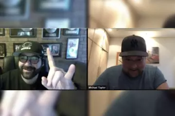 Trials and Michael Taylor signing over a Zoom call.