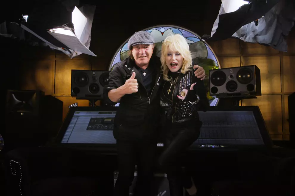 Brian Johnson with Dolly Parton during the filming of his 'A Life On The Road' series