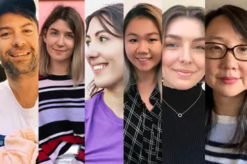 LR: Cam Walsh, Fiona Priddey, Liz Ansley, Phoebe Kwan, Sophie Brown and Yvonne Cho