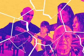 C’wise from top left: Paul Kelly, Missy Higgins (Pic by Cybele Malinowski), Bernard Fanning (pic by Cybele Malinowski), Archie Roach (pic by Phil Nitchie), Courtney Barnett, Midnight Oil