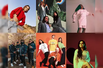 Top L-R: Eves Karydas, DZ Deathrays, Miiesha; Bottom L-R: No Money Enterprise, The Jungle Giants, Tia Gostelow