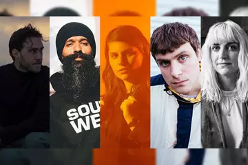 L-R: Matt Corby, L-FRESH The LION, Alex Lahey, DMA'S Johnny Took, Sally Seltmann