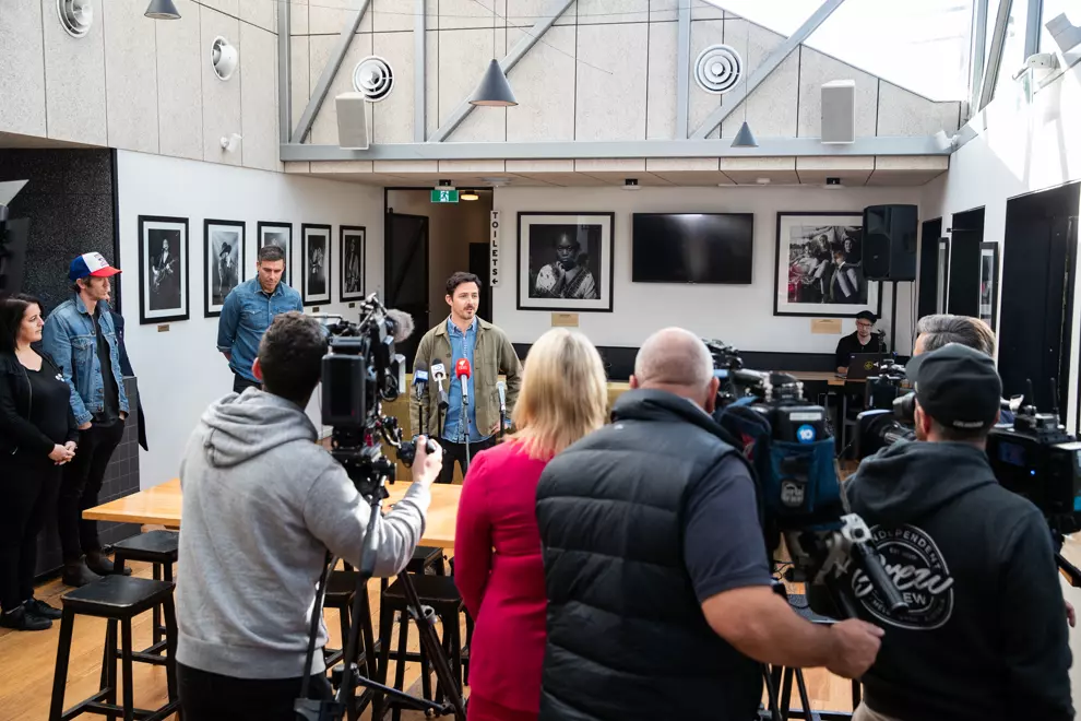 Rod Smith speaking to media today (pic by Kane Hibberd)